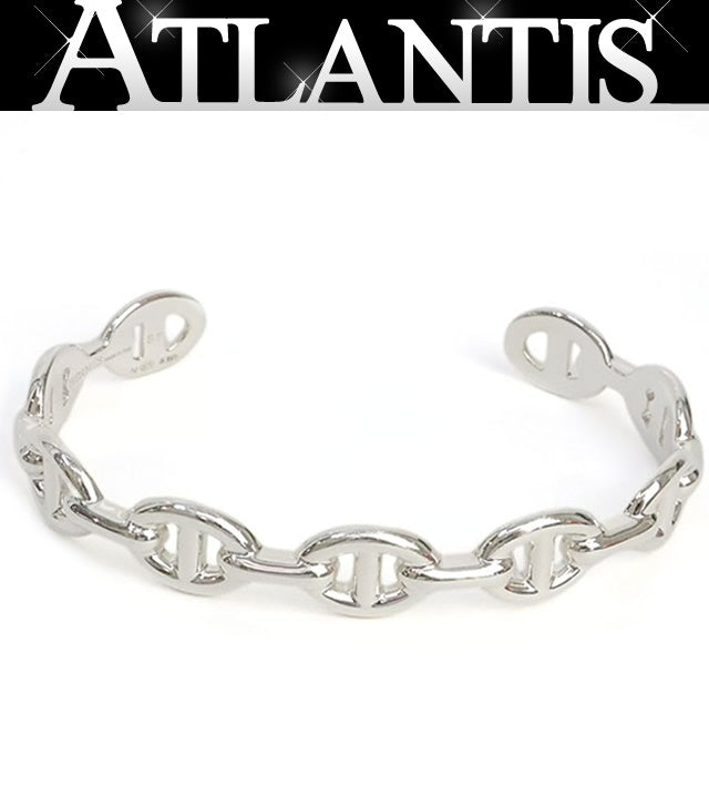 HERMES Chaine d'Ancre Enchainee Bangle Silver Size ONE SIZE