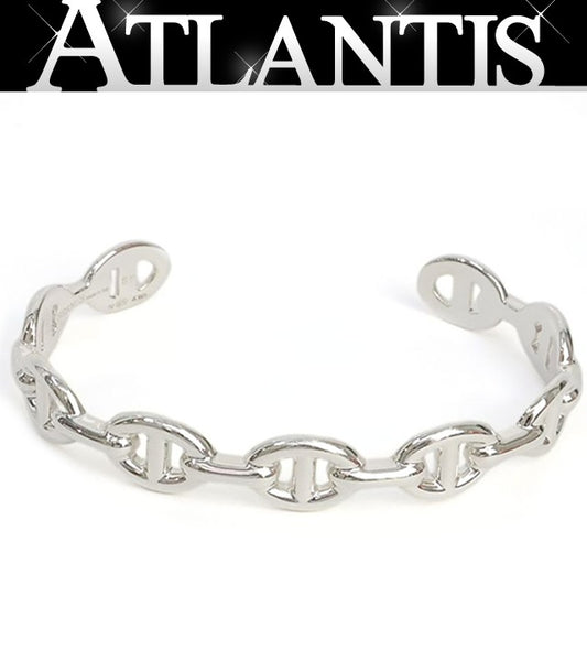 HERMES Chaine d'Ancre Enchainee Bangle Silver Size ONE SIZE