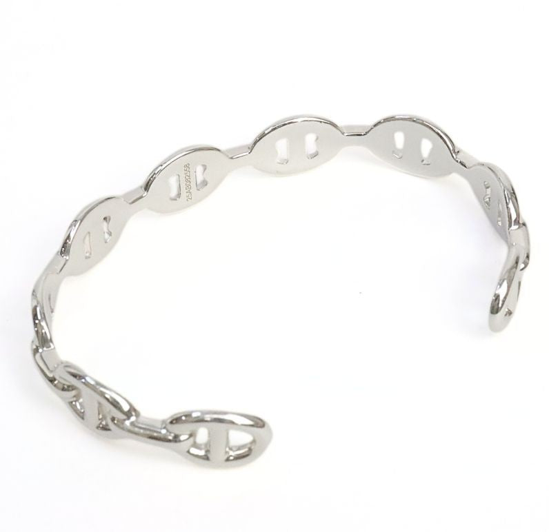 HERMES Chaine d'Ancre Enchainee Bangle Silver Size ONE SIZE