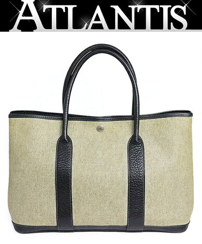 HERMES Garden Party PM Toile H Tote Bag Grey Size ONE SIZE