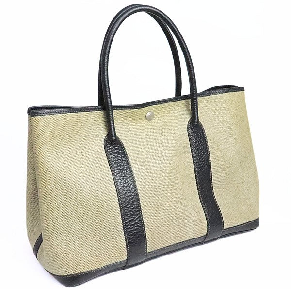 HERMES Garden Party PM Toile H Tote Bag Grey Size ONE SIZE