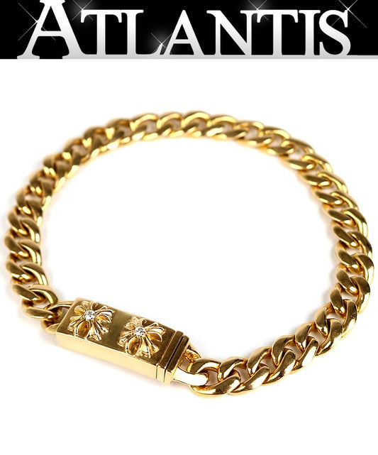 CHROME HEARTS 22K 2CHX Mini ID Bracelet Gold Size ONE SIZE