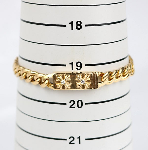 CHROME HEARTS 22K 2CHX Mini ID Bracelet Gold Size ONE SIZE