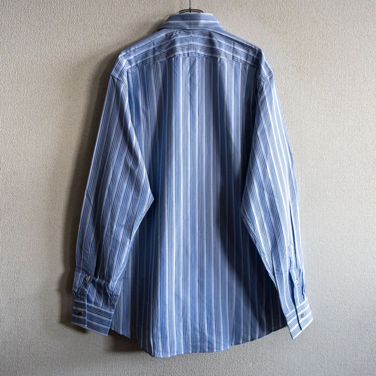 HERMES Cotton Stripe Shirt Sellier Buttons Size S