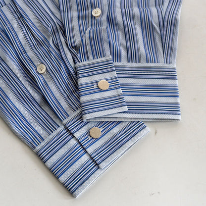 HERMES Cotton Stripe Shirt Sellier Buttons Size S