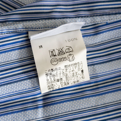 HERMES Cotton Stripe Shirt Sellier Buttons Size S