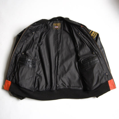 VANSON All-leather varsity jacket Black Size 38
