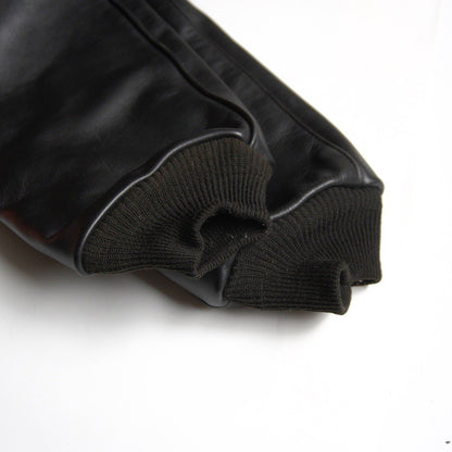 VANSON All-leather varsity jacket Black Size 38