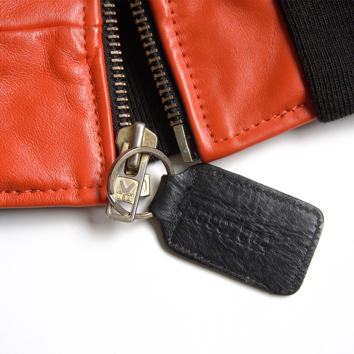 VANSON All-leather varsity jacket Black Size 38