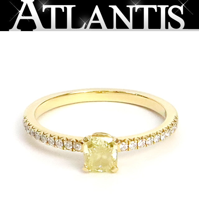 TIFFANY Novo Princess Cut Yellow Ring K18YG Size ONE SIZE
