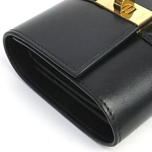 CELINE Small Trifold 16 Wallet Black GHW Size ONE SIZE