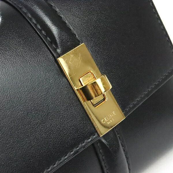 CELINE Small Trifold 16 Wallet Black GHW Size ONE SIZE