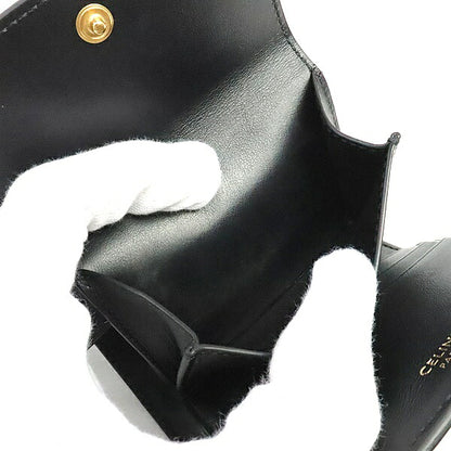 CELINE Small Trifold 16 Wallet Black GHW Size ONE SIZE