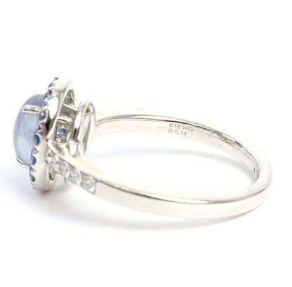 WG S K18WG Star Sapphire Diamond Ring Size ONE SIZE