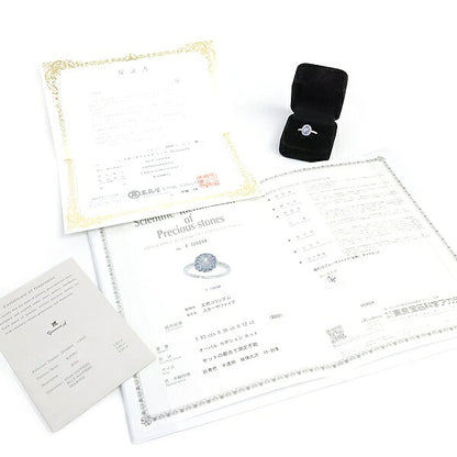 WG S K18WG Star Sapphire Diamond Ring Size ONE SIZE