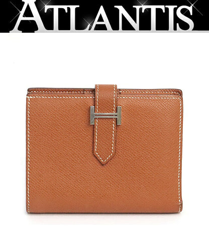 HERMES Bearn Compact Epsom Wallet Cognac Size ONE SIZE