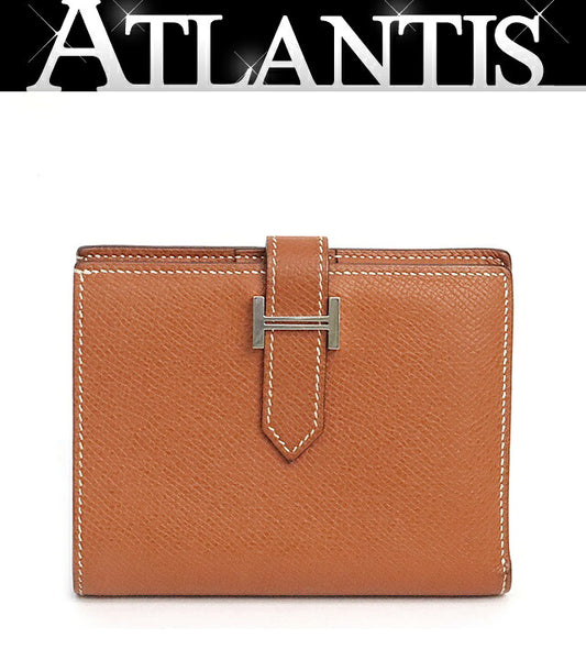 HERMES Bearn Compact Epsom Wallet Cognac Size ONE SIZE