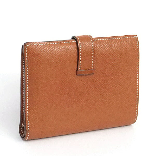 HERMES Bearn Compact Epsom Wallet Cognac Size ONE SIZE