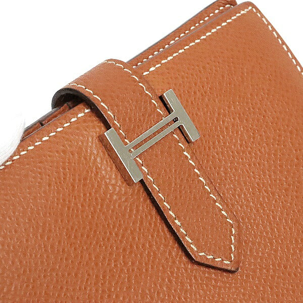 HERMES Bearn Compact Epsom Wallet Cognac Size ONE SIZE