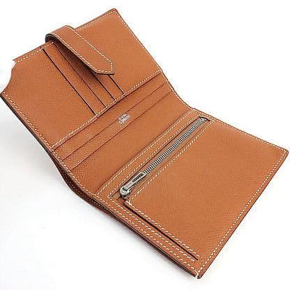 HERMES Bearn Compact Epsom Wallet Cognac Size ONE SIZE