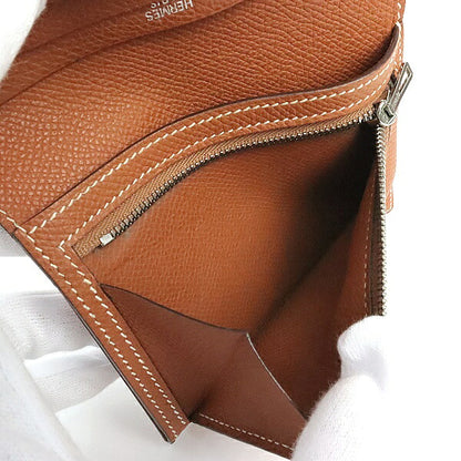 HERMES Bearn Compact Epsom Wallet Cognac Size ONE SIZE