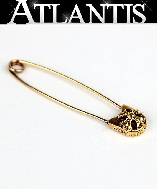 CHROME HEARTS 22K Large Safety Pin Charm Gold Size ONE SIZE