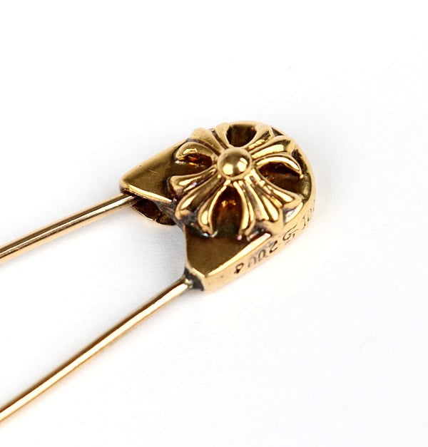 CHROME HEARTS 22K Large Safety Pin Charm Gold Size ONE SIZE