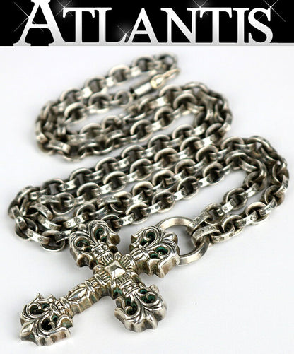 CHROME HEARTS Filigree Cross Necklace Silver Size ONE SIZE