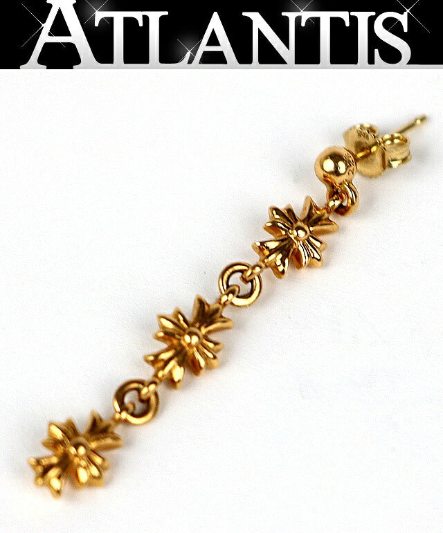 CHROME HEARTS 22K Tiny E CH Plus Earring Gold Size ONE SIZE