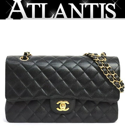 CHANEL Matelasse 25 Double Flap Bag Black Size ONE SIZE
