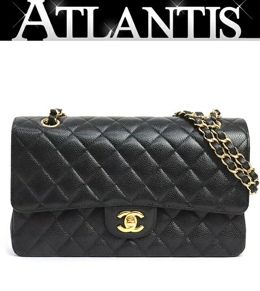 CHANEL Matelasse 25 Double Flap Bag Black Size ONE SIZE