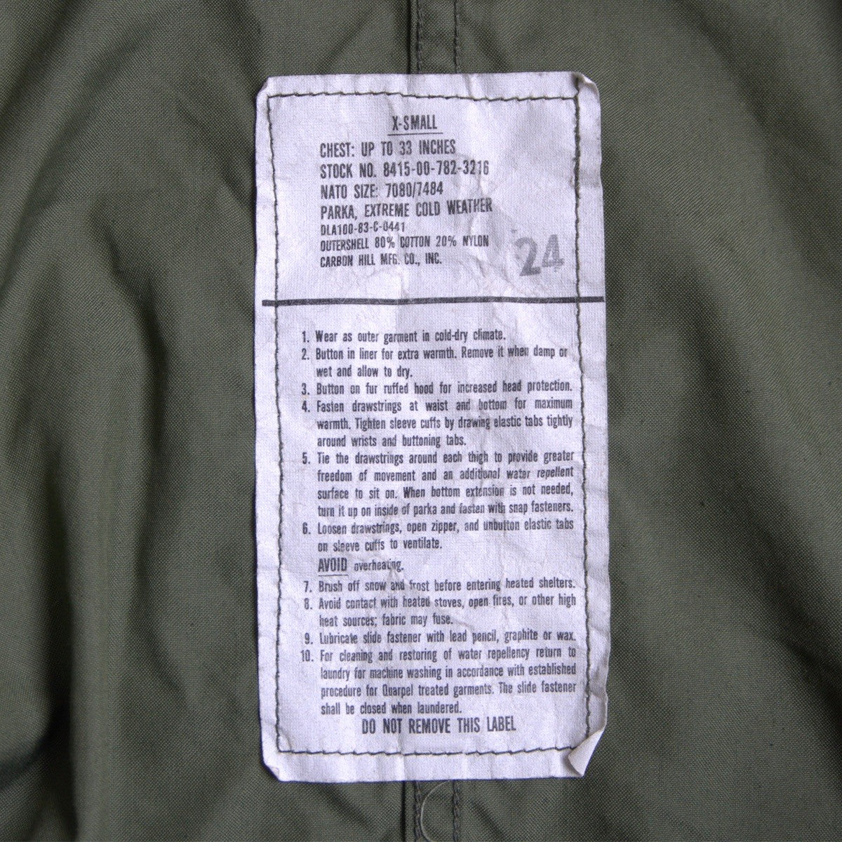 US ARMY 80S M-65 Mod Parka Coat Size XS