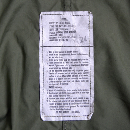 US ARMY 80S M-65 Mod Parka Coat Size XS