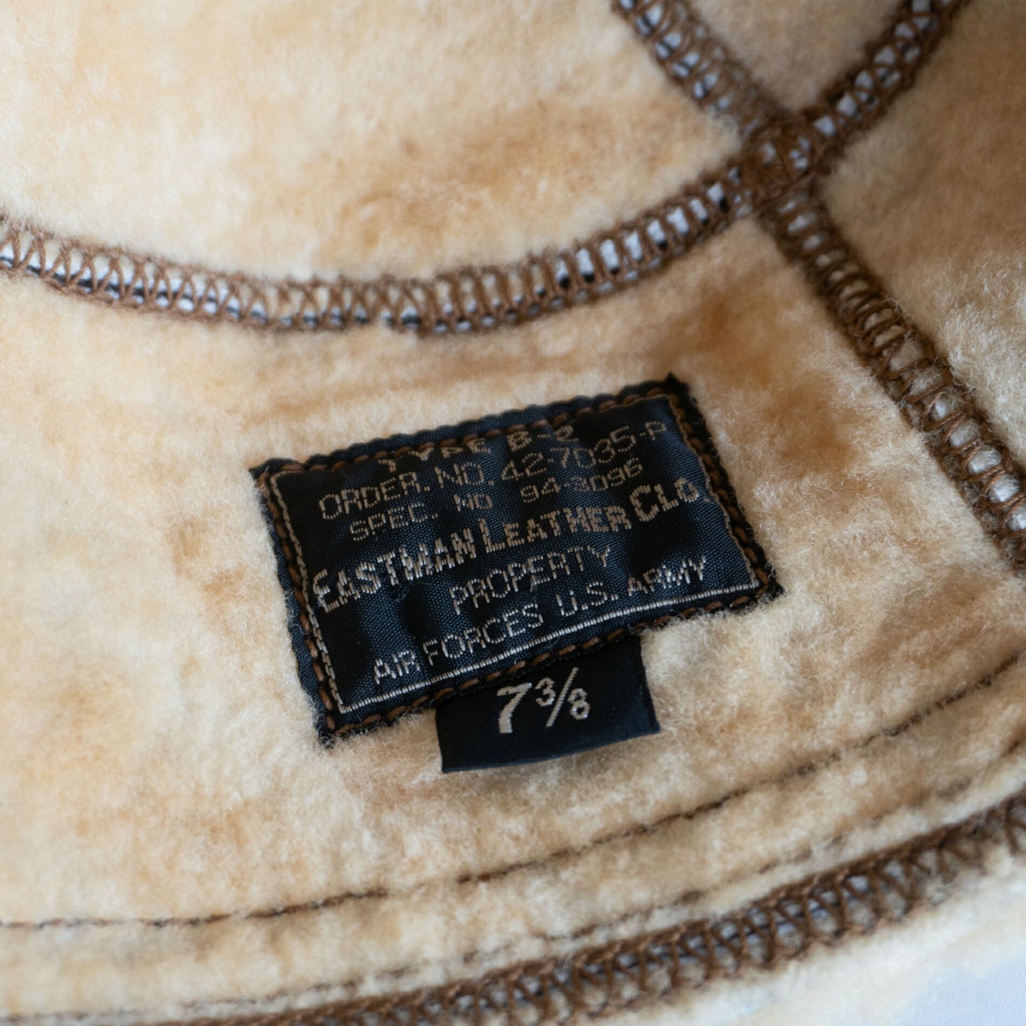 EASTMAN B-2 Shearling Flight Cap Hat Size 7