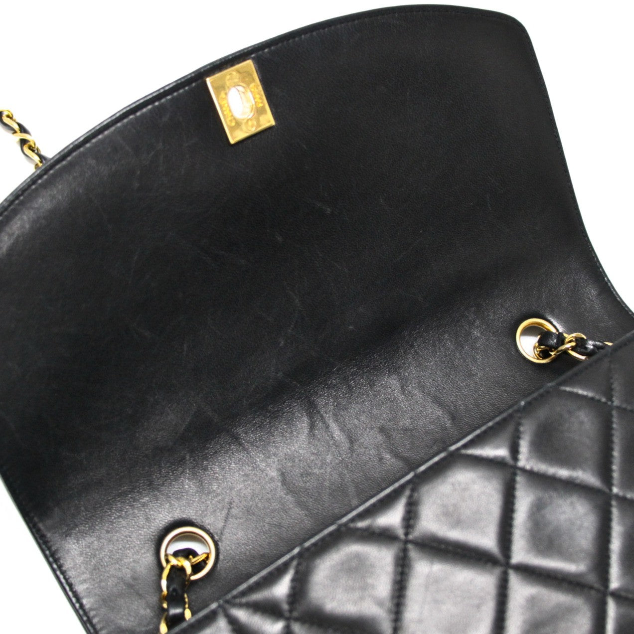 CHANEL Matelasse Diana 25 Lambskin Bag Black Size ONE SIZE