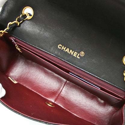 CHANEL Matelasse Diana 25 Lambskin Bag Black Size ONE SIZE
