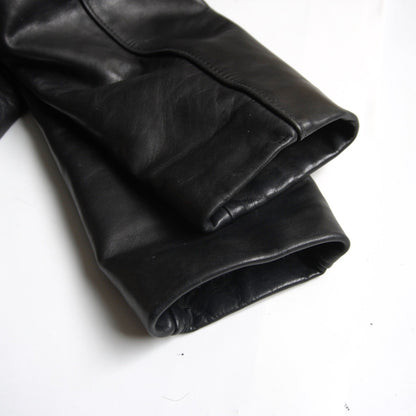 SCHOTT 140 Thick Leather Peacoat Black Size XS