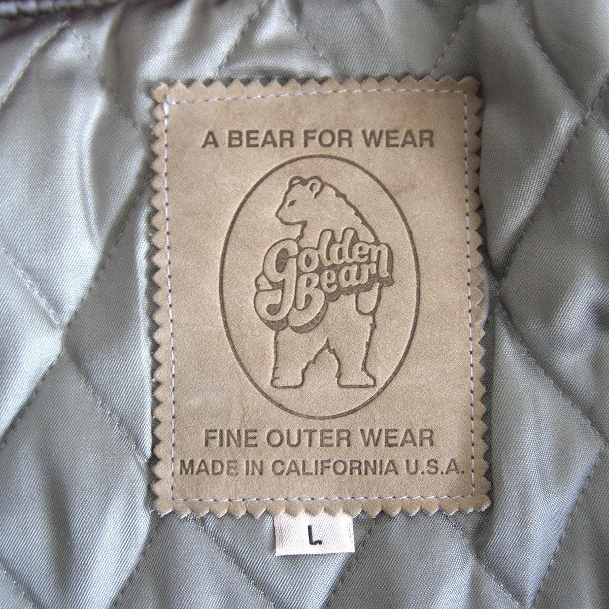 Golden Bear Leather sleeve varsity jacket Size L