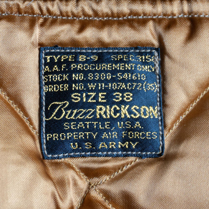 Buzz Rickson's B-9 Flight Jacket Size 38