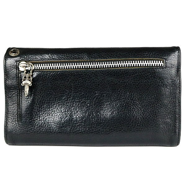 CHROME HEARTS Wave Heart Button Wallet Black Size ONE SIZE