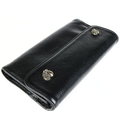 CHROME HEARTS Wave Heart Button Wallet Black Size ONE SIZE