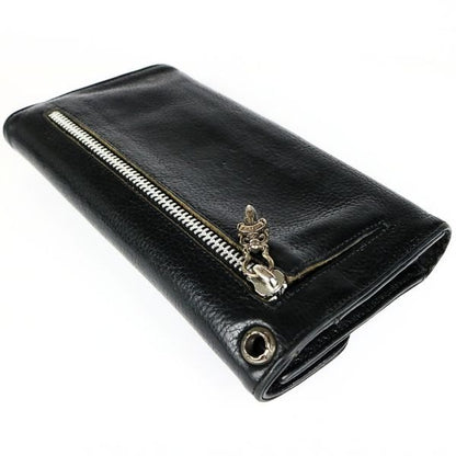 CHROME HEARTS Wave Heart Button Wallet Black Size ONE SIZE