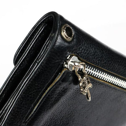 CHROME HEARTS Wave Heart Button Wallet Black Size ONE SIZE