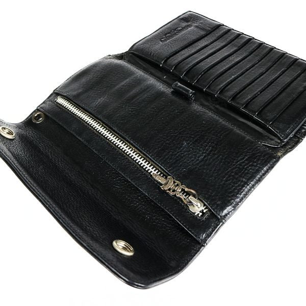 CHROME HEARTS Wave Heart Button Wallet Black Size ONE SIZE