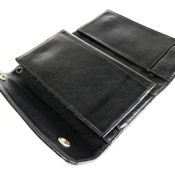 CHROME HEARTS Wave Heart Button Wallet Black Size ONE SIZE