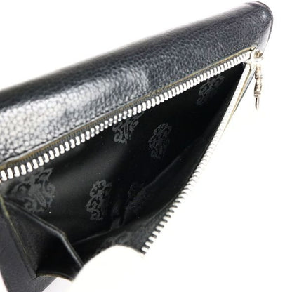 CHROME HEARTS Wave Heart Button Wallet Black Size ONE SIZE