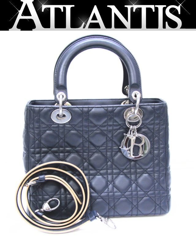 Christian Dior Lady Dior Cannage Bag Navy Size ONE SIZE