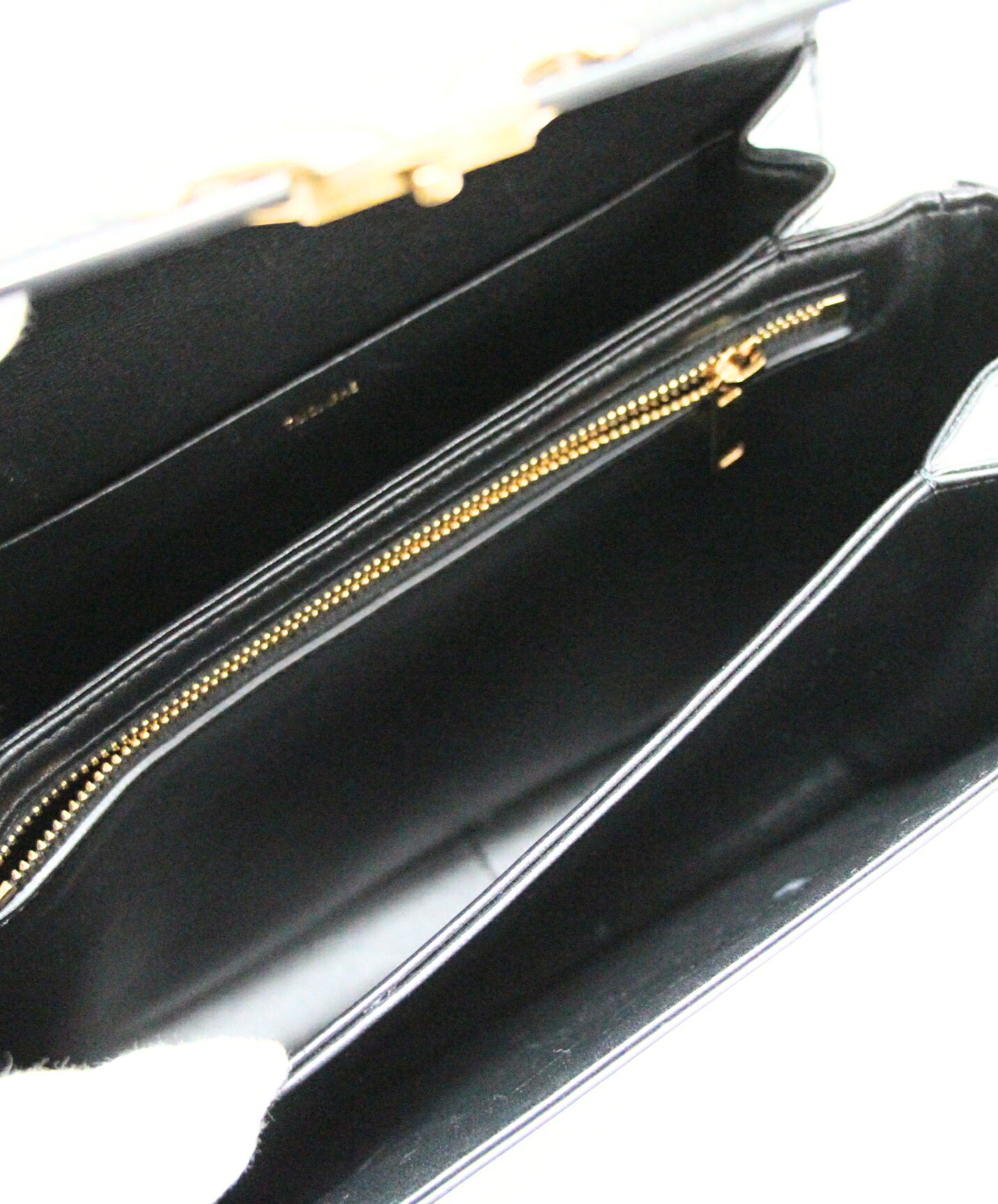 CELINE Classic Triomphe Leather Bag Black Size ONE SIZE