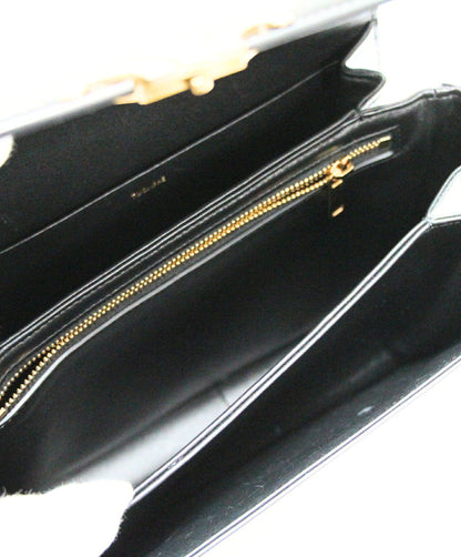 CELINE Classic Triomphe Leather Bag Black Size ONE SIZE