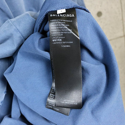 BALENCIAGA 24SS Paris Moon Oversized T-Shirt Blue Size L
